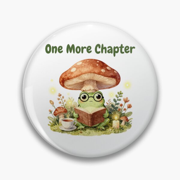 Item preview, One More Chapter Kawaii Frog |Reading Book Cottagecore Aesthetic designed and sold by Cozy Chaos Studio Co.