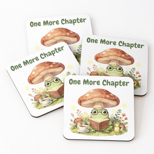 Item preview, One More Chapter Kawaii Frog |Reading Book Cottagecore Aesthetic designed and sold by Cozy Chaos Studio Co.