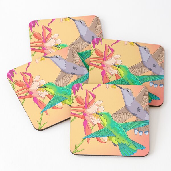 Item preview, Whimsical Dance: Hummingbirds and Columbine Blooms designed and sold by BLUESKY11a.