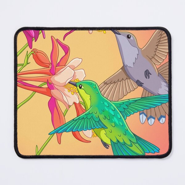Item preview, Whimsical Dance: Hummingbirds and Columbine Blooms designed and sold by BLUESKY11a.