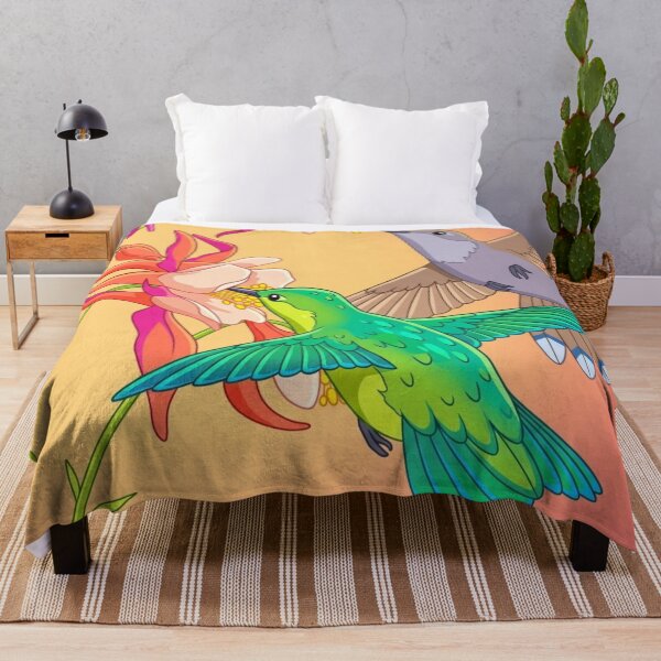 Item preview, Whimsical Dance: Hummingbirds and Columbine Blooms designed and sold by BLUESKY11a.