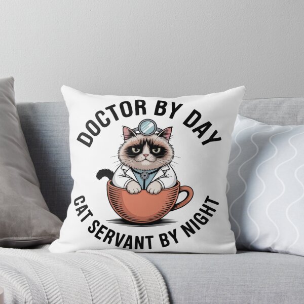 Item preview, Doctor by Day Cat Servant by Night  Funny Cat Lover Doctor Gift designed and sold by CozyPanicStudio.