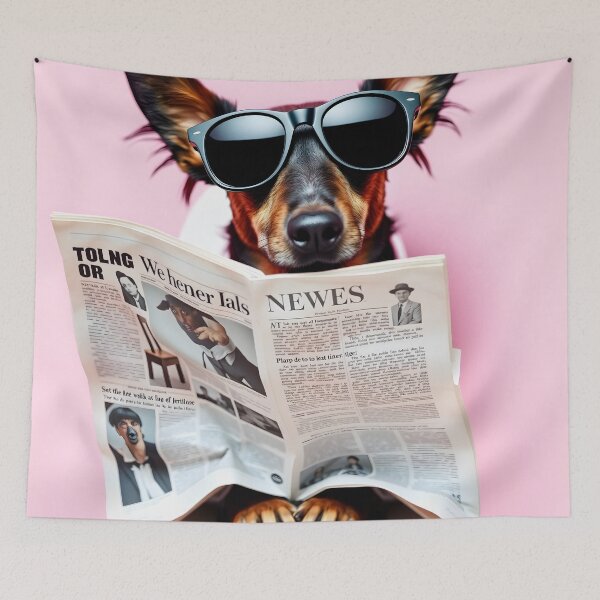 Item preview, Cool Dachshund Reading Newspaper designed and sold by CooksCreators.