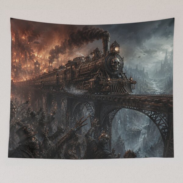 Item preview, Steampunk Skull Train Apocalypse Scene designed and sold by Pioneer Spirit Market.