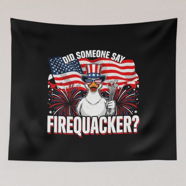 Item preview, Did Someone Say Firequacker American Flag Duck with Funny Fireworks designed and sold by Redgiant87x.