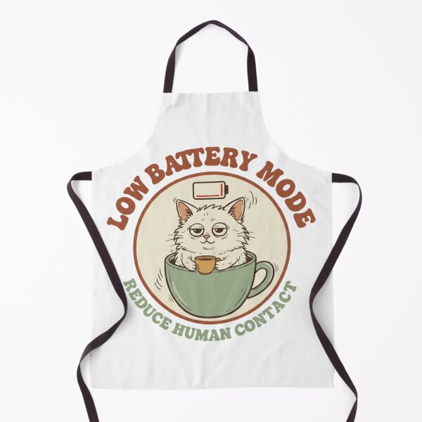Item preview, Low Battery Mode Reduce Human Contact Funny Introvert Antisocial Cat Gift designed and sold by CozyPanicStudio.