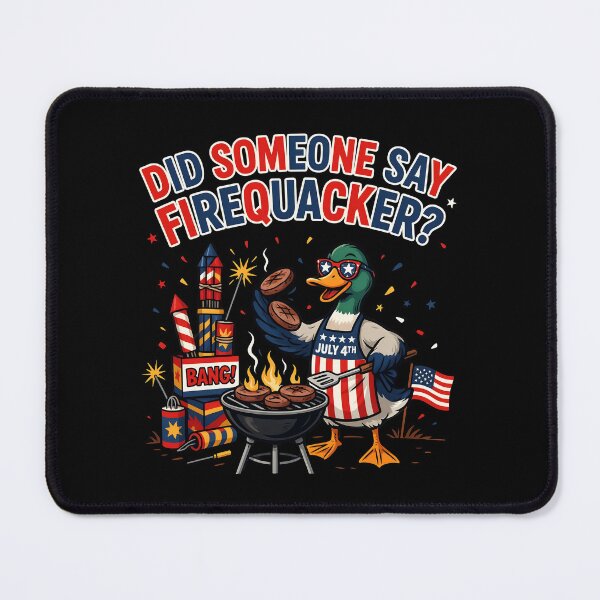 Item preview, Did Someone Say Firequacker Funny Patriotic Duck and Fireworks designed and sold by Redgiant87x.