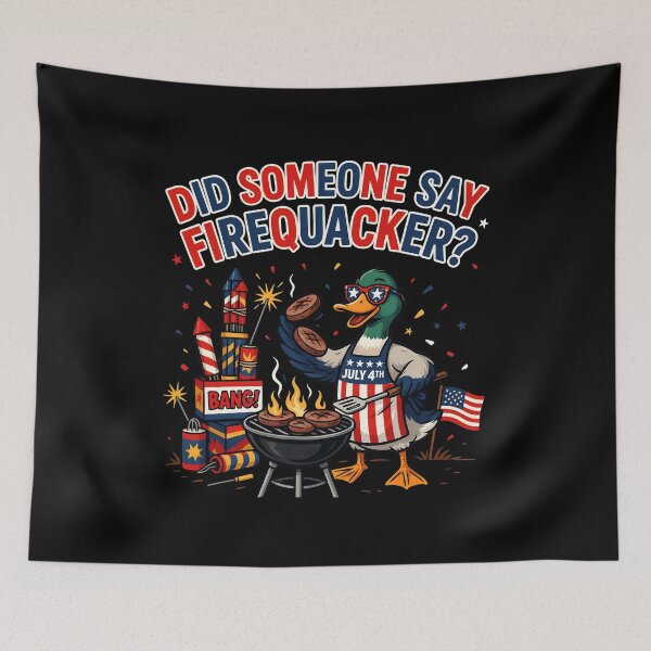 Item preview, Did Someone Say Firequacker Funny Patriotic Duck and Fireworks designed and sold by Redgiant87x.