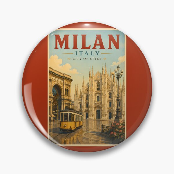 Item preview, Milan Italy Cathedral Illustration Travel Art Vintage designed and sold by KrisSidDesigns.