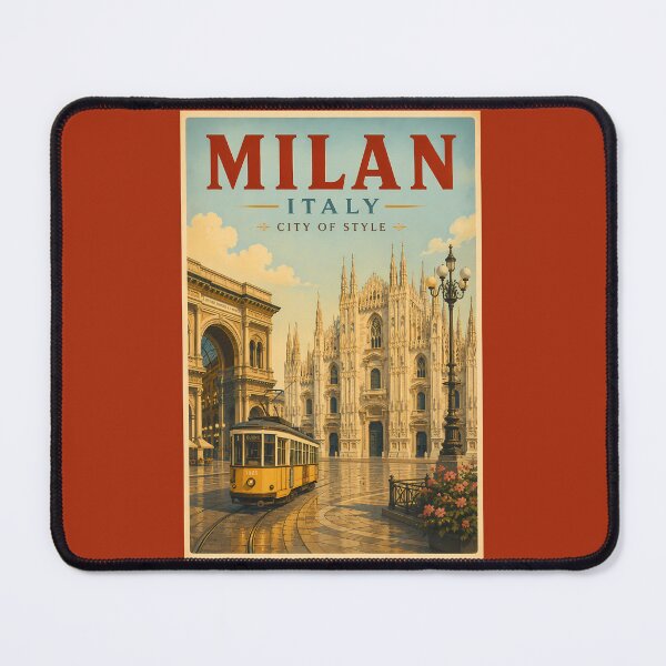 Item preview, Milan Italy Cathedral Illustration Travel Art Vintage designed and sold by KrisSidDesigns.