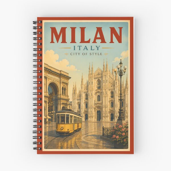 Item preview, Milan Italy Cathedral Illustration Travel Art Vintage designed and sold by KrisSidDesigns.