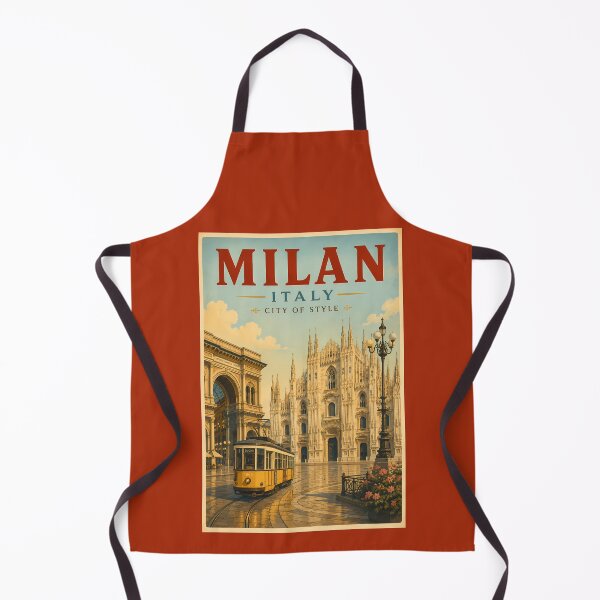 Item preview, Milan Italy Cathedral Illustration Travel Art Vintage designed and sold by KrisSidDesigns.