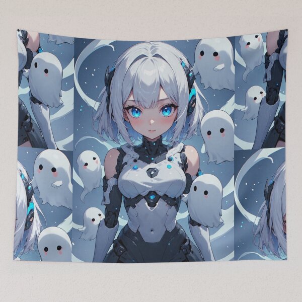 Item preview, android girl anime and ghosts designed and sold by ArtsJulian.