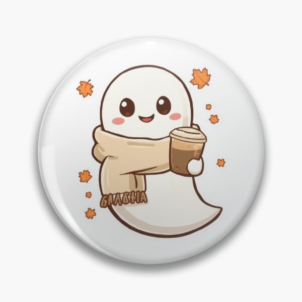 Item preview, Cute Cozy Ghost Coffee Sticker | Kawaii Autumn Ghost with Latte designed and sold by Stylestickers55.