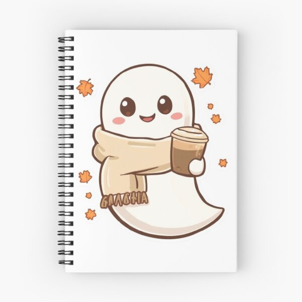 Item preview, Cute Cozy Ghost Coffee Sticker | Kawaii Autumn Ghost with Latte designed and sold by Stylestickers55.