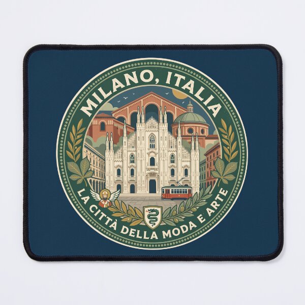 Item preview, Milan Italy Illustration Travel Art Badge designed and sold by KrisSidDesigns.