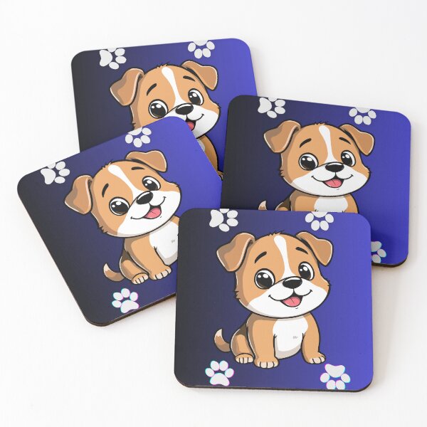 Item preview, Cute Cartoon Puppy with Paw Prints designed and sold by EHdesignShop.