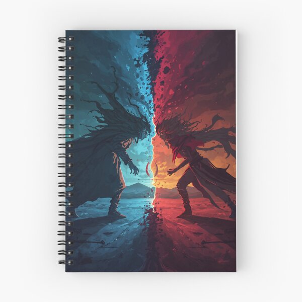 Item preview, Eternal Rivals | Fire vs Ice Fantasy Duel | Dark Epic Digital Art designed and sold by Vvmd.