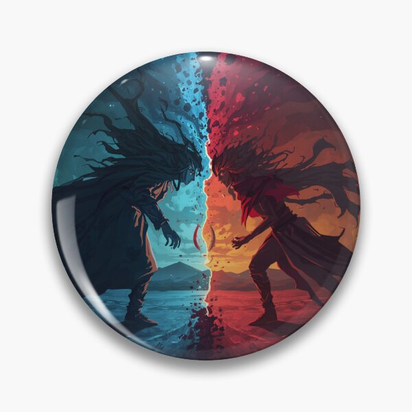 Item preview, Eternal Rivals | Fire vs Ice Fantasy Duel | Dark Epic Digital Art designed and sold by Vvmd.