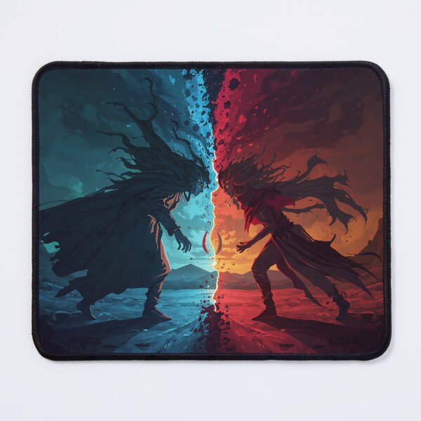Item preview, Eternal Rivals | Fire vs Ice Fantasy Duel | Dark Epic Digital Art designed and sold by Vvmd.
