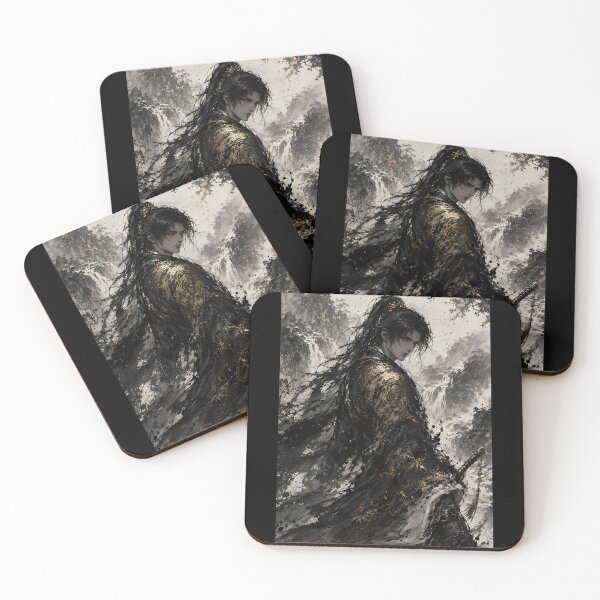Item preview, Wuxia Swordsman in Mist | Chinese Ink Wash Art designed and sold by ManJiangHong.