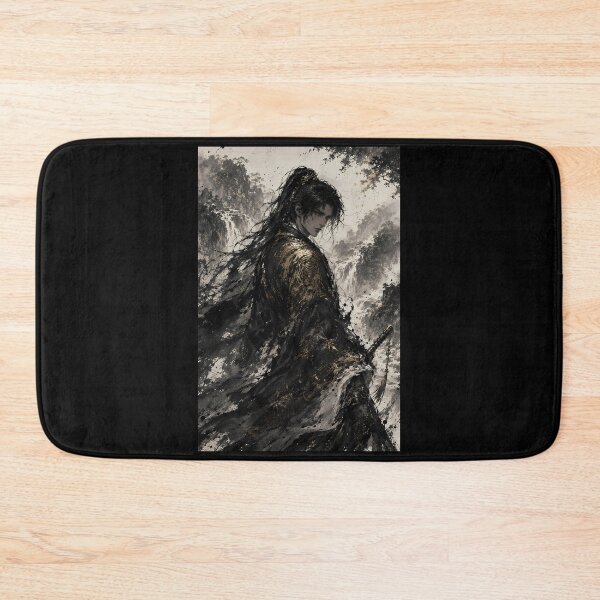 Item preview, Wuxia Swordsman in Mist | Chinese Ink Wash Art designed and sold by ManJiangHong.