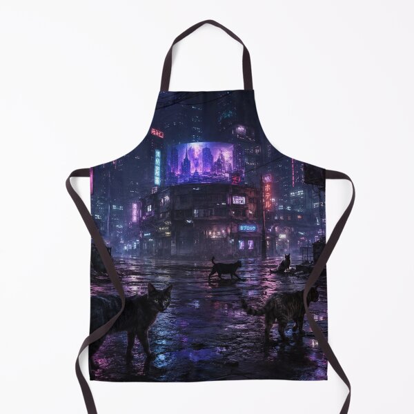 Item preview, Cyberpunk Neon Cat Street Scene designed and sold by Pioneer Spirit Market.