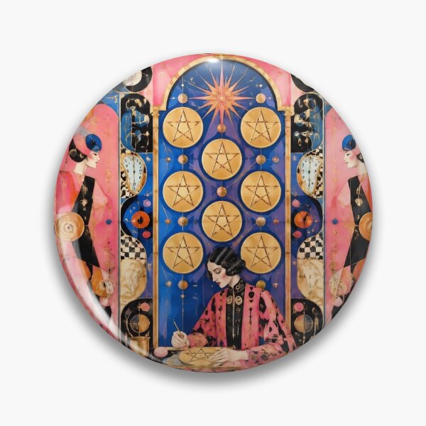 Item preview, Eight of Pentacles - The Celestial Craftswoman | Art Deco Tarot designed and sold by Natalia-Vlad.