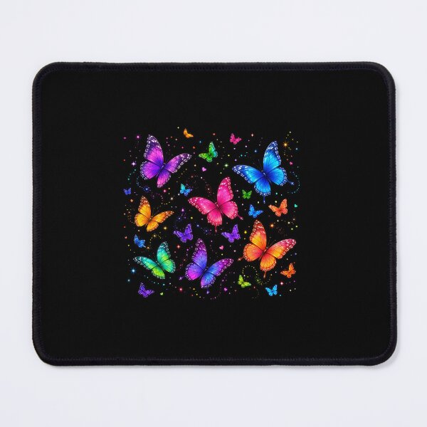 Item preview, Colorful Butterfly Poster | Vibrant Rainbow Butterflies on Black Background | Aesthetic Nature Wall Art designed and sold by Cozy Art Studio.