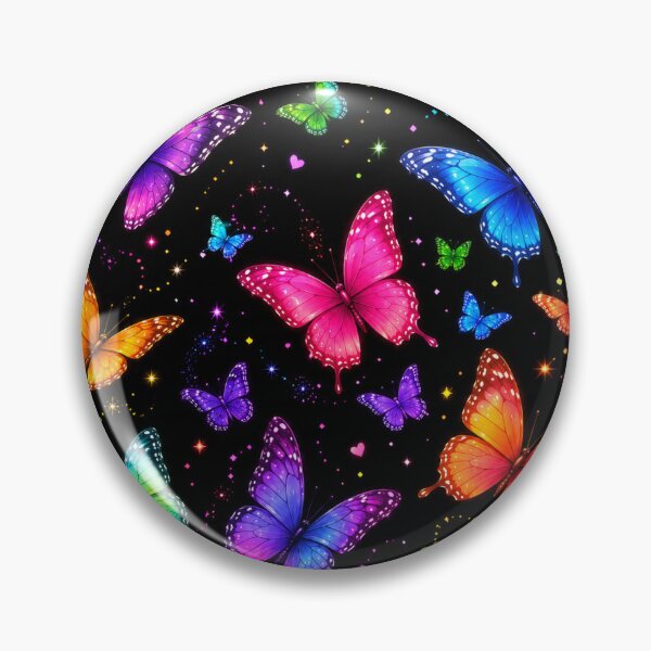 Item preview, Colorful Butterfly Poster | Vibrant Rainbow Butterflies on Black Background | Aesthetic Nature Wall Art designed and sold by Cozy Art Studio.