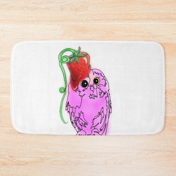Item preview, Oscar the Owl Wearing strawberry hat – animalzinhats designed and sold by Ashley’sAnimalz.