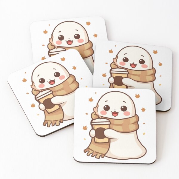 Item preview, Kawaii Cozy Ghost Sticker | Cute Fall Coffee Ghost Gift designed and sold by Stylestickers55.
