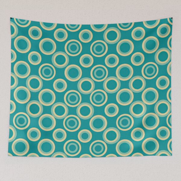 Item preview, Art Deco Circles 96 in a teal background designed and sold by StefanStudioArt.