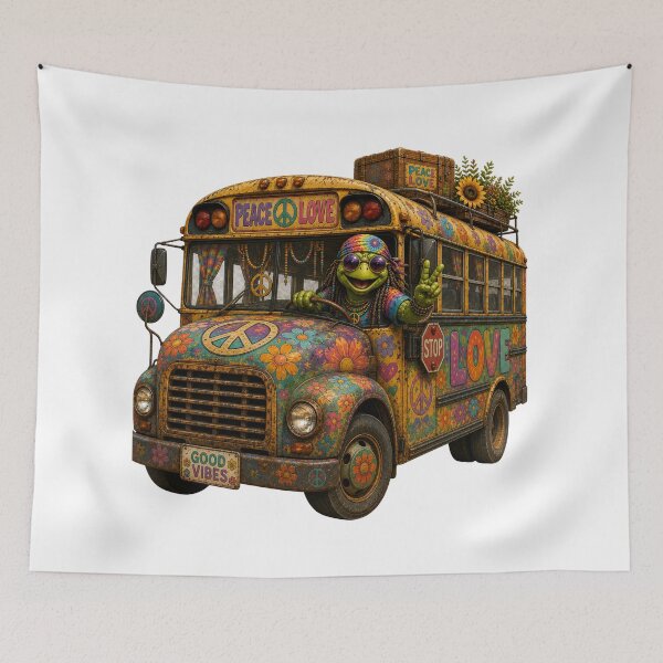 Item preview, Hippie Turtle Peace Bus designed and sold by HippyRikky.