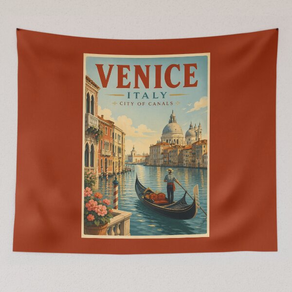 Item preview, Venice Italy Canals Illustration Travel Art Vintage designed and sold by KrisSidDesigns.