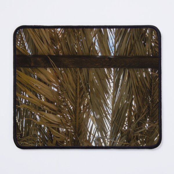 Item preview, Dried Palm Thatch Roof With Wooden Beams Overhead Creating Rustic Tropical Shade Pattern designed and sold by Nmallia.