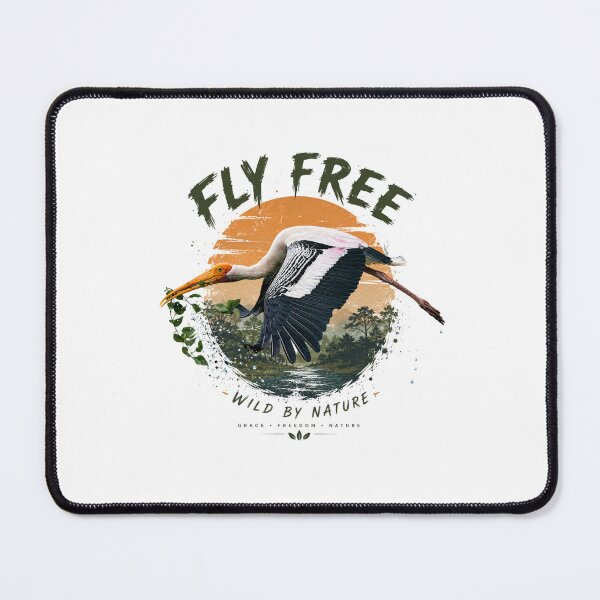 Item preview, Fly Free Wild by Nature | Stork Bird Wildlife Vintage Sunset | Nature Lover Graphic Tee designed and sold by Vvmd.