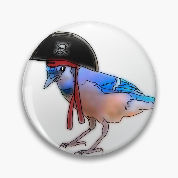 Item preview, Blue jay wearing pirate Hat - animalzinhats  designed and sold by Ashley’sAnimalz.