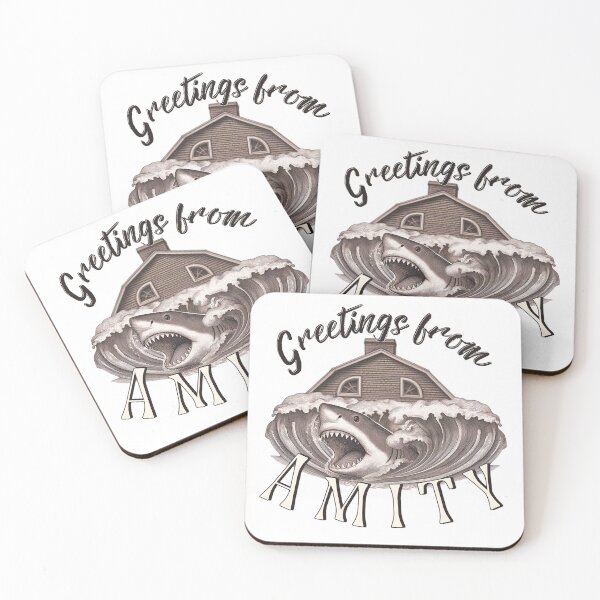 Item preview, Greetings from Amity | Vintage Shark Horror Vibes designed and sold by SunandShade.