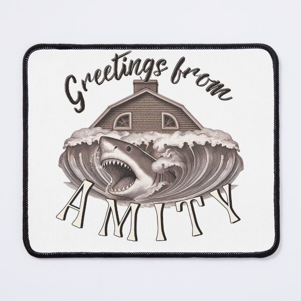Item preview, Greetings from Amity | Vintage Shark Horror Vibes designed and sold by SunandShade.