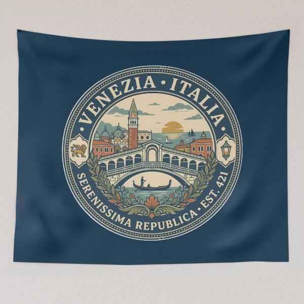 Item preview, Venice Italy Illustration Travel Art Badge designed and sold by KrisSidDesigns.