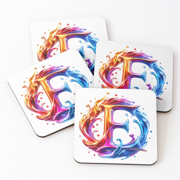 Item preview, AquaFlare Chromaflow Letter E designed and sold by BlissBlvdShop.