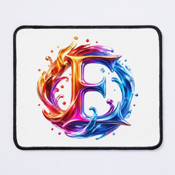 Item preview, AquaFlare Chromaflow Letter E designed and sold by BlissBlvdShop.