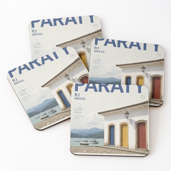 Item preview, Vintage Paraty Brazil Colorful Doors Travel Poster designed and sold by sassav8.