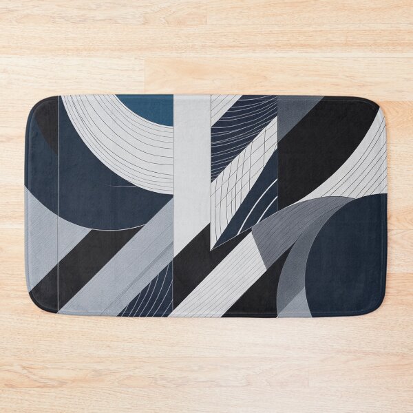 Item preview, Modern Abstract Geometric Blueprint in Navy Blue designed and sold by semenol.