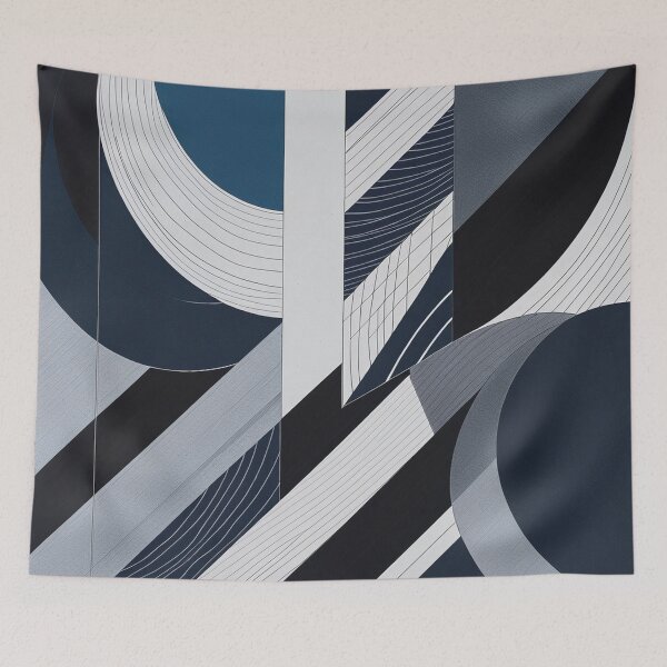 Item preview, Modern Abstract Geometric Blueprint in Navy Blue designed and sold by semenol.