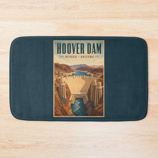 Item preview, Hoover Dam American Illustration Travel Art Vintage designed and sold by KrisSidDesigns.