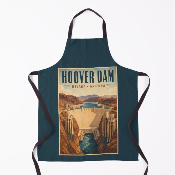 Item preview, Hoover Dam American Illustration Travel Art Vintage designed and sold by KrisSidDesigns.