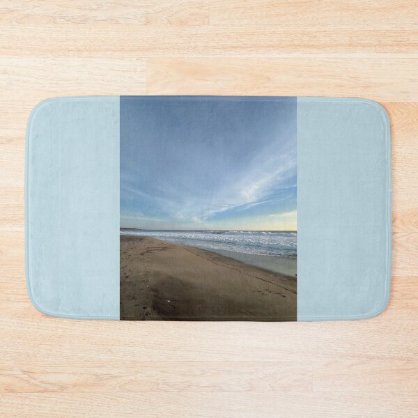 Item preview, Wide ocean shoreline with white spray under a pastel sky designed and sold by Art of Momenz.