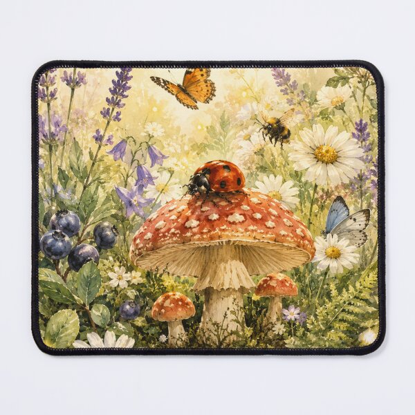 Item preview, Cottagecore Ladybug Mushroom Illustration, Woodland Nature Art, Cute Lucky Ladybug Sticker, Whimsical Botanical Design designed and sold by TulipsArtDesigns .